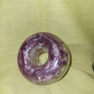 "Cookies N Cream" Purple Black & White Angel & Fairy Wing Handmade Resin "Donut"